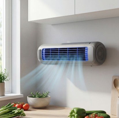 Froza AC Klimagerät an der Küchenwand mit kühler Luft